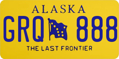 AK license plate GRQ888