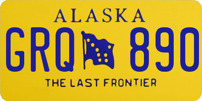 AK license plate GRQ890