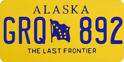 AK license plate GRQ892