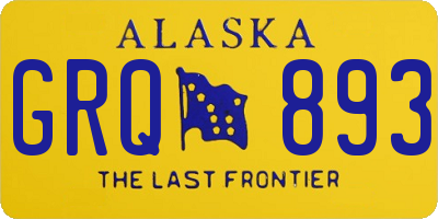 AK license plate GRQ893
