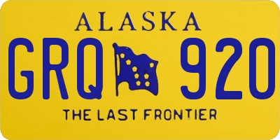 AK license plate GRQ920