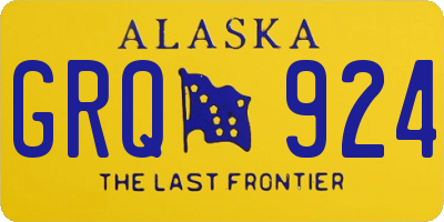 AK license plate GRQ924