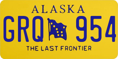 AK license plate GRQ954