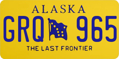 AK license plate GRQ965