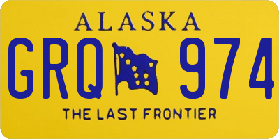 AK license plate GRQ974