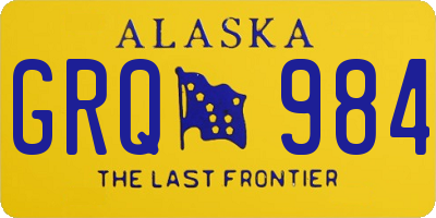 AK license plate GRQ984