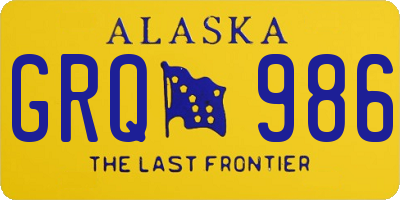 AK license plate GRQ986
