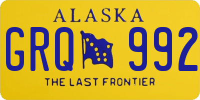 AK license plate GRQ992