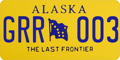 AK license plate GRR003