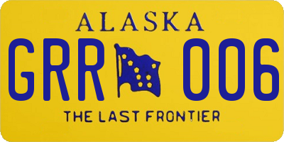 AK license plate GRR006