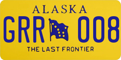 AK license plate GRR008