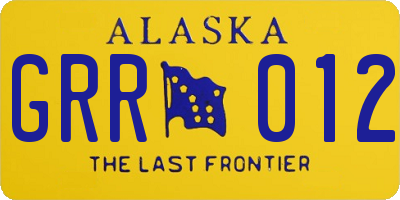 AK license plate GRR012