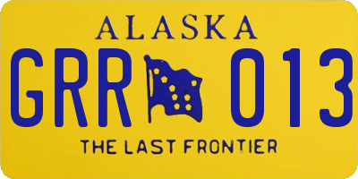 AK license plate GRR013