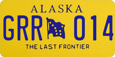 AK license plate GRR014