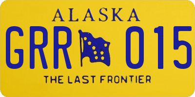 AK license plate GRR015