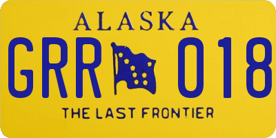 AK license plate GRR018
