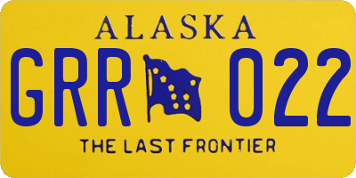 AK license plate GRR022