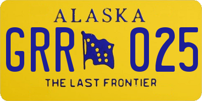 AK license plate GRR025