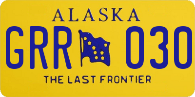 AK license plate GRR030
