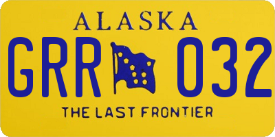AK license plate GRR032