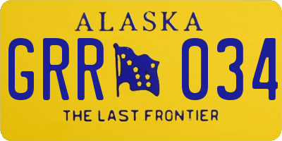 AK license plate GRR034