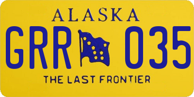 AK license plate GRR035