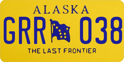AK license plate GRR038