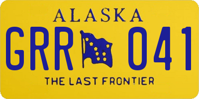 AK license plate GRR041