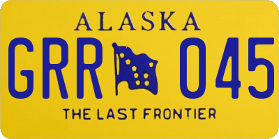 AK license plate GRR045