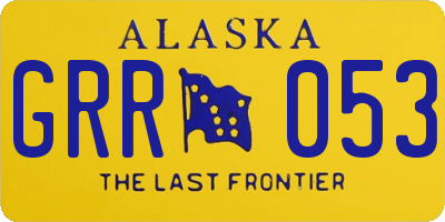 AK license plate GRR053