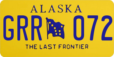 AK license plate GRR072