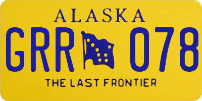 AK license plate GRR078