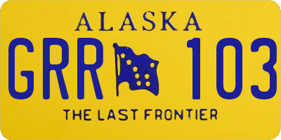 AK license plate GRR103