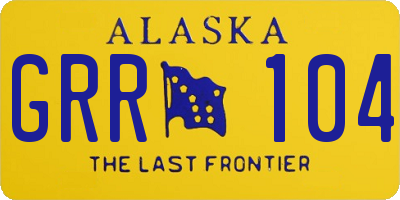 AK license plate GRR104