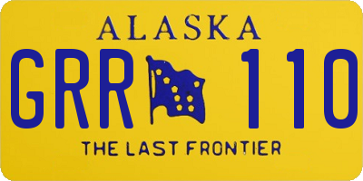 AK license plate GRR110