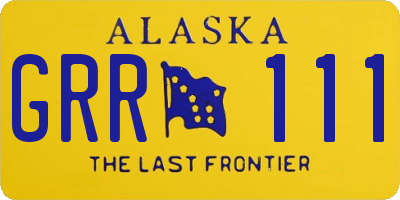 AK license plate GRR111