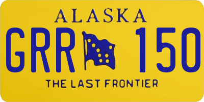 AK license plate GRR150