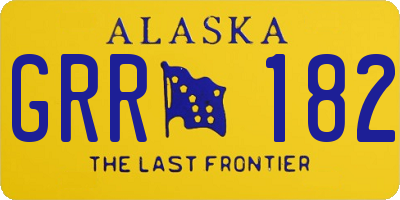 AK license plate GRR182