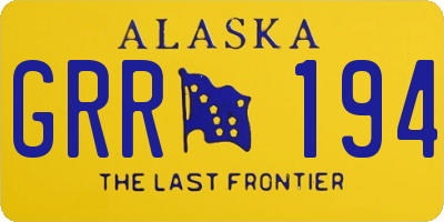 AK license plate GRR194