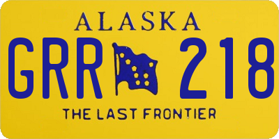 AK license plate GRR218