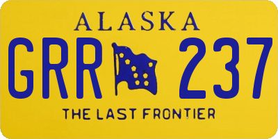 AK license plate GRR237