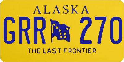 AK license plate GRR270