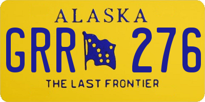AK license plate GRR276