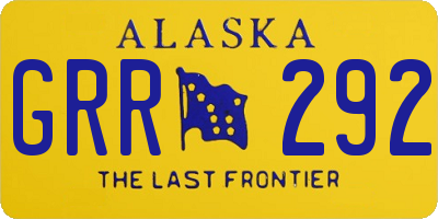 AK license plate GRR292