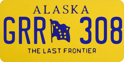 AK license plate GRR308