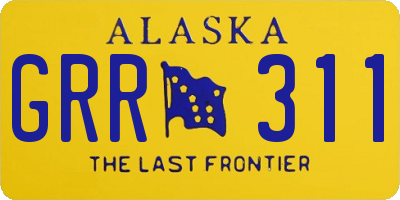 AK license plate GRR311