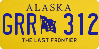 AK license plate GRR312