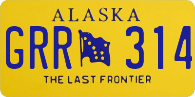 AK license plate GRR314