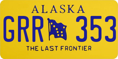 AK license plate GRR353
