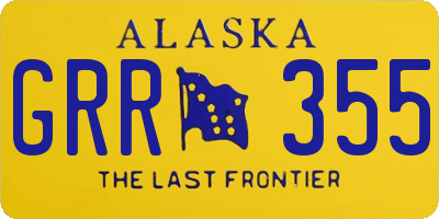 AK license plate GRR355